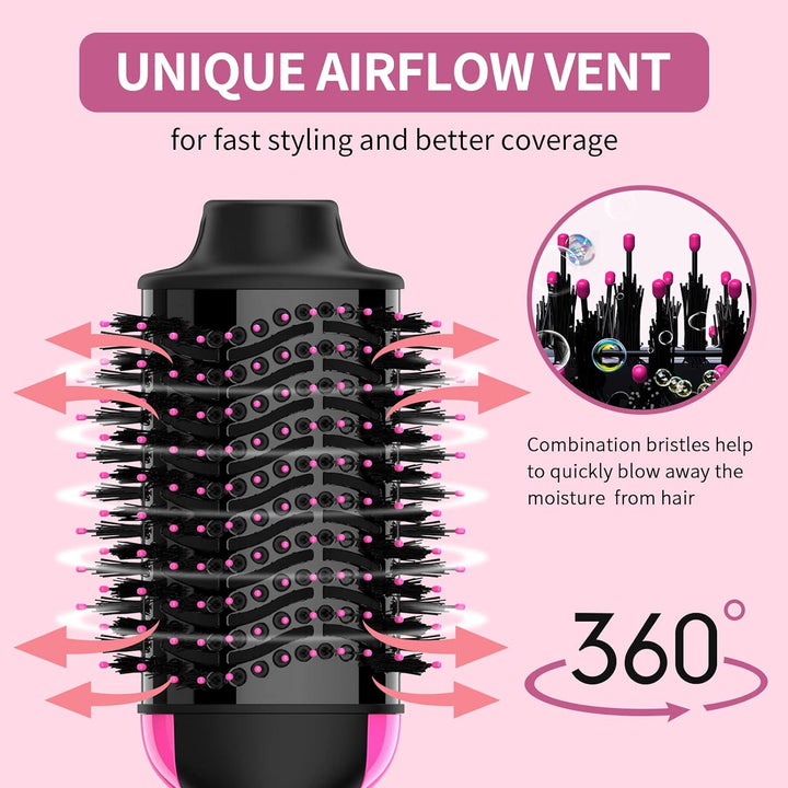 Umeely Hair Dryer Brush Blow Dryer Brush in One, Upgraded 4 in 1 Hair Dryer and Styler Volumizer with Negative Ion Anti-Frizz Ceramic Titanium Barrel Hot Air Brush Hair Straightener Brush