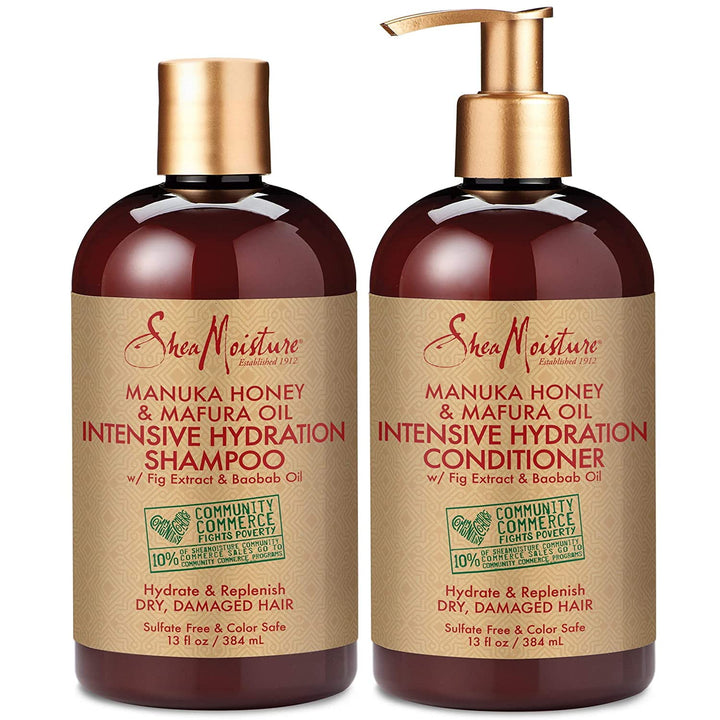 Sheamoisture plus Size Shampoo and Conditioner Set, Manuka Honey and Mafura Oil, Shea Moisture Set, Hydrate and Replenish Shampoo and Conditioner, Curly Hair Products, 24 Fl Oz Ea