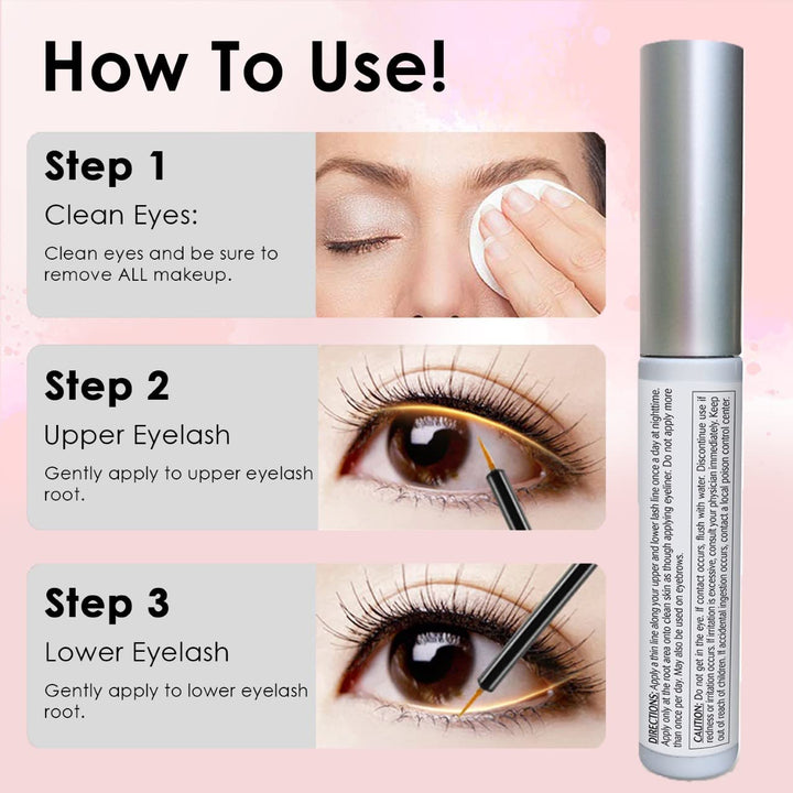 Hairgenics Lavish Lash (3Ml, 3 Month Supply) – Eyelash Growth Enhancer & Brow Serum with Natural Peptides for Long, Thick Lashes and Eyebrows! Dermatologist Certified & Hypoallergenic.