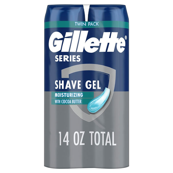 Gillette Series 3X Action Shave Gel, Moisturizing Twin Pack (7 Ounce Each)(Packaging May Vary)