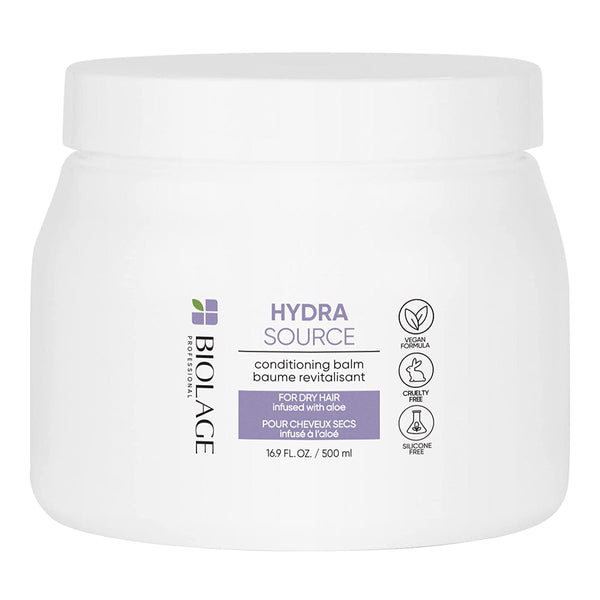 Biolage Hydra Source Conditioning Balm | Deep Conditioner | Hydrates, Nourishes & Repairs Dry, Damaged Hair | Moisturizing | Vegan & Sulfate-Free | for Medium to Coarse Hair