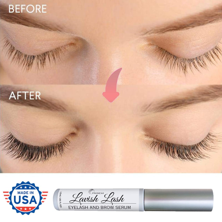 Hairgenics Lavish Lash (3Ml, 3 Month Supply) – Eyelash Growth Enhancer & Brow Serum with Natural Peptides for Long, Thick Lashes and Eyebrows! Dermatologist Certified & Hypoallergenic.