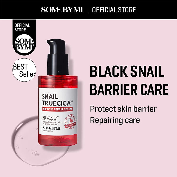 SOME by MI Snail Trucica Miracle Repair Serum - 1.69Oz, 50Ml - Made from Snail Mucin for Sensitive Skin - Daily Repair Face Serum for Post Acne Marks and Strengthen Skin Barrier - Korean Skin Care