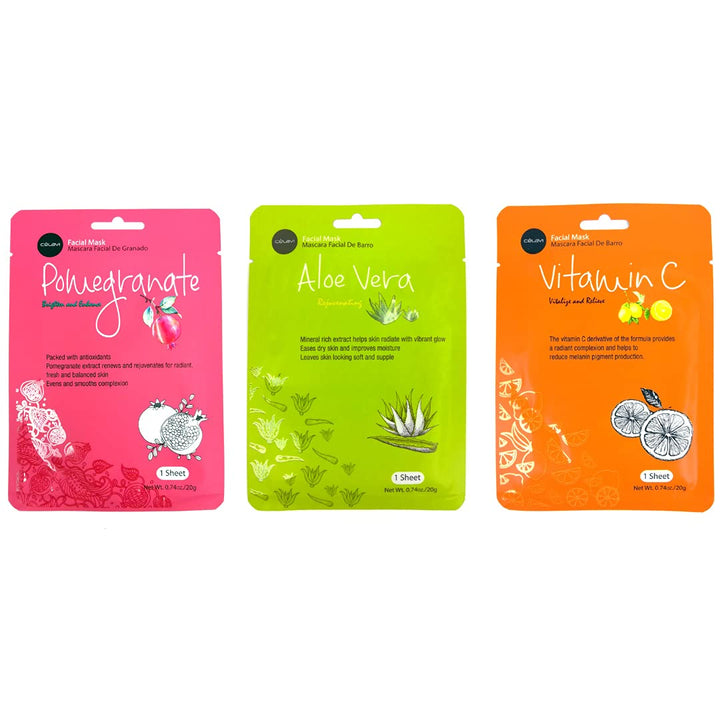 Celavi Essence Facial Sheet Face Mask Variety Set Classic Authentic Korean Moisturizing Skincare (12-Packs)