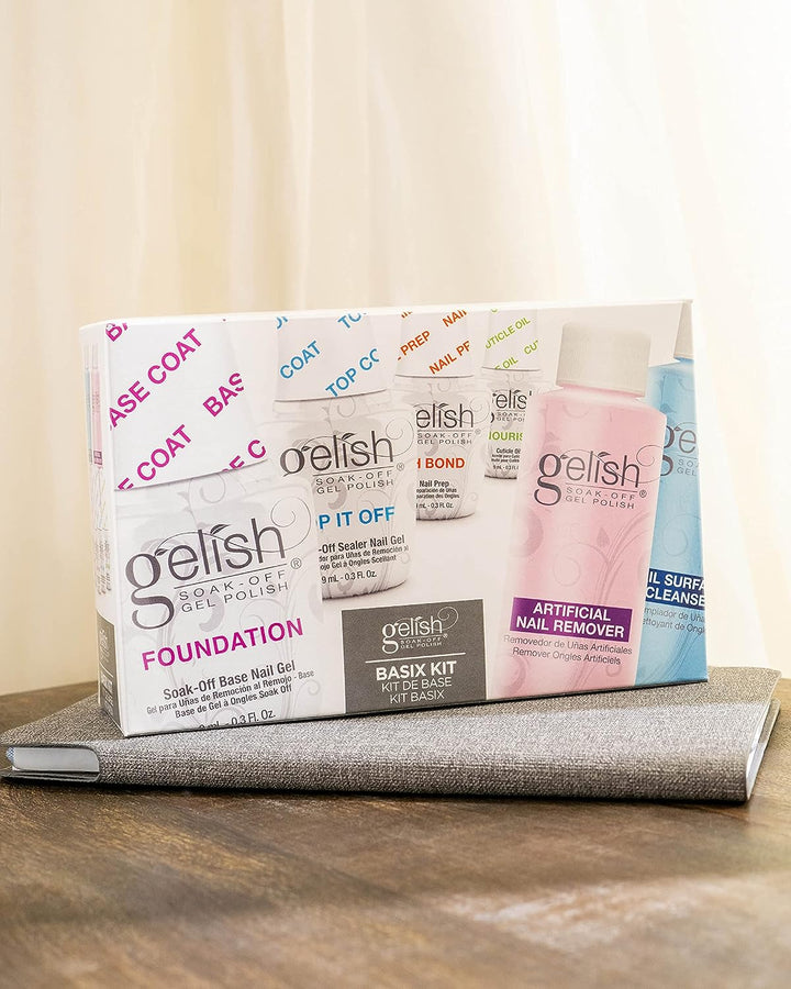 Gelish Mini Terrific Trio Collection 9 Ml Soak off Gel Nail Polish Kit with Ph Bond, Foundation Base, and Top It Off