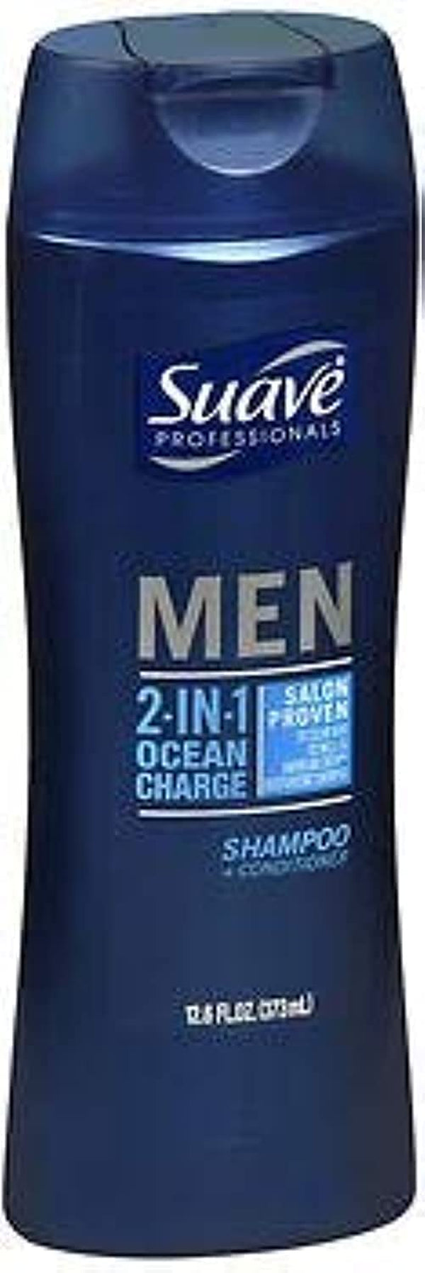 Suave Professionals Men 2-In-1 Shampoo + Conditioner Ocean Charge - 12.6 Oz, Pack of 4