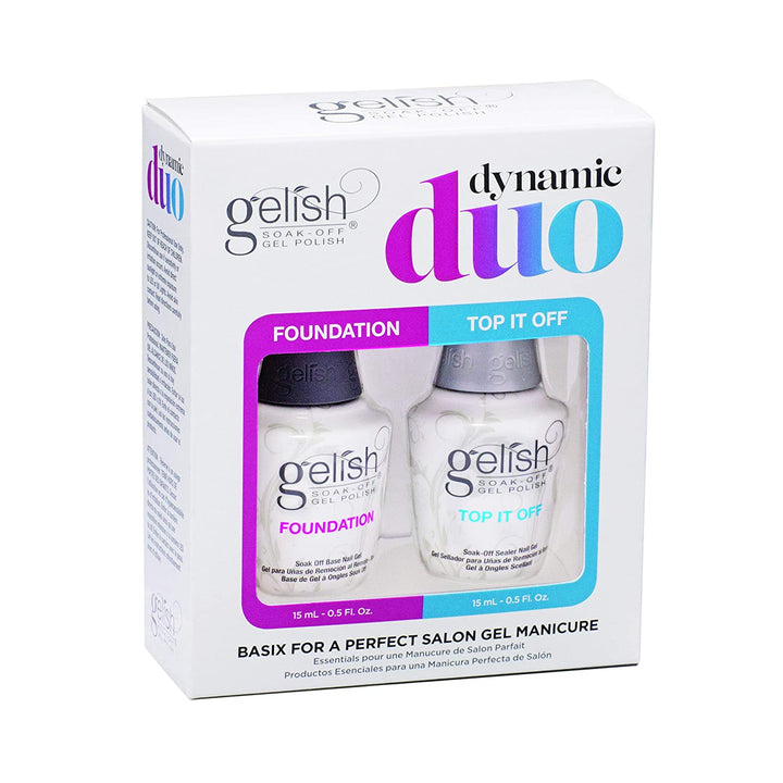 Gelish Dynamic Duo Kit Top and Base Coat for Gel Nails, Top Coat for Gel Nails, Base Coat for Gel Nails, 5 Ounce